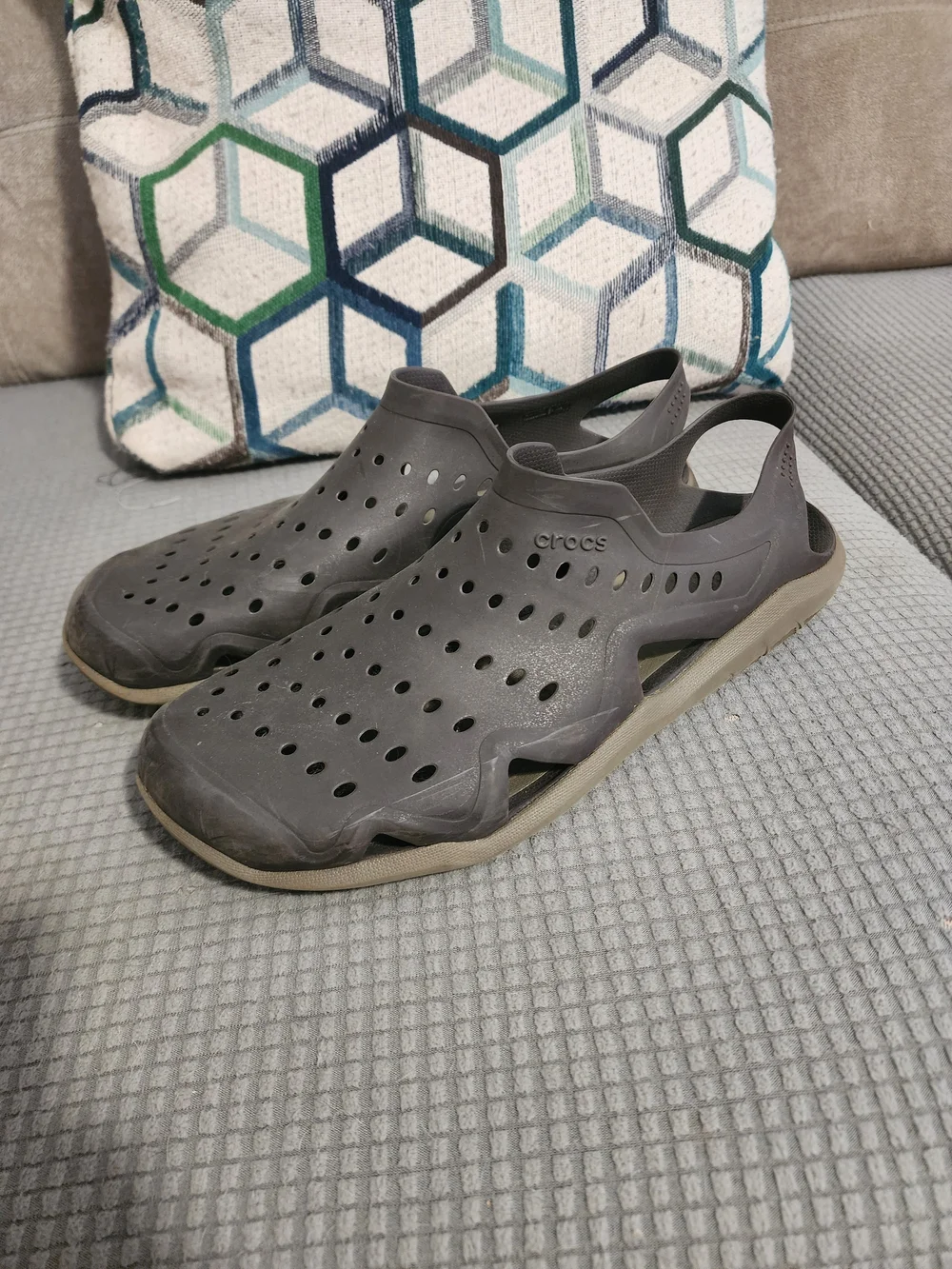 Crocs Men’s Casual Vent Slip-On Clog — Dark Brown/Beige